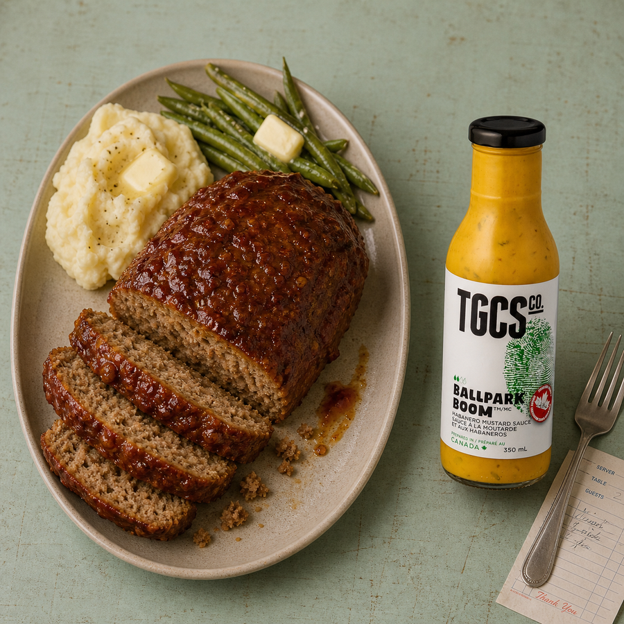 Ballpark Boom Glazed Meatloaf with Ballpark Boom
