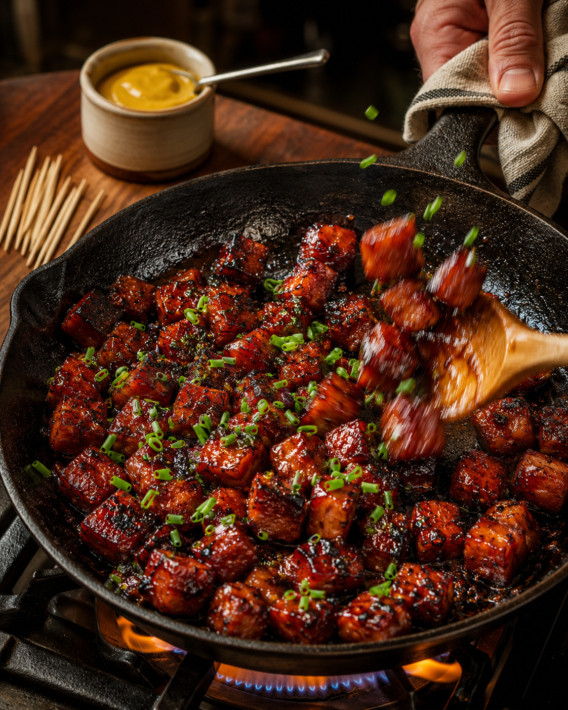 Hot Dog Burnt Ends with Ballpark Boom Glaze