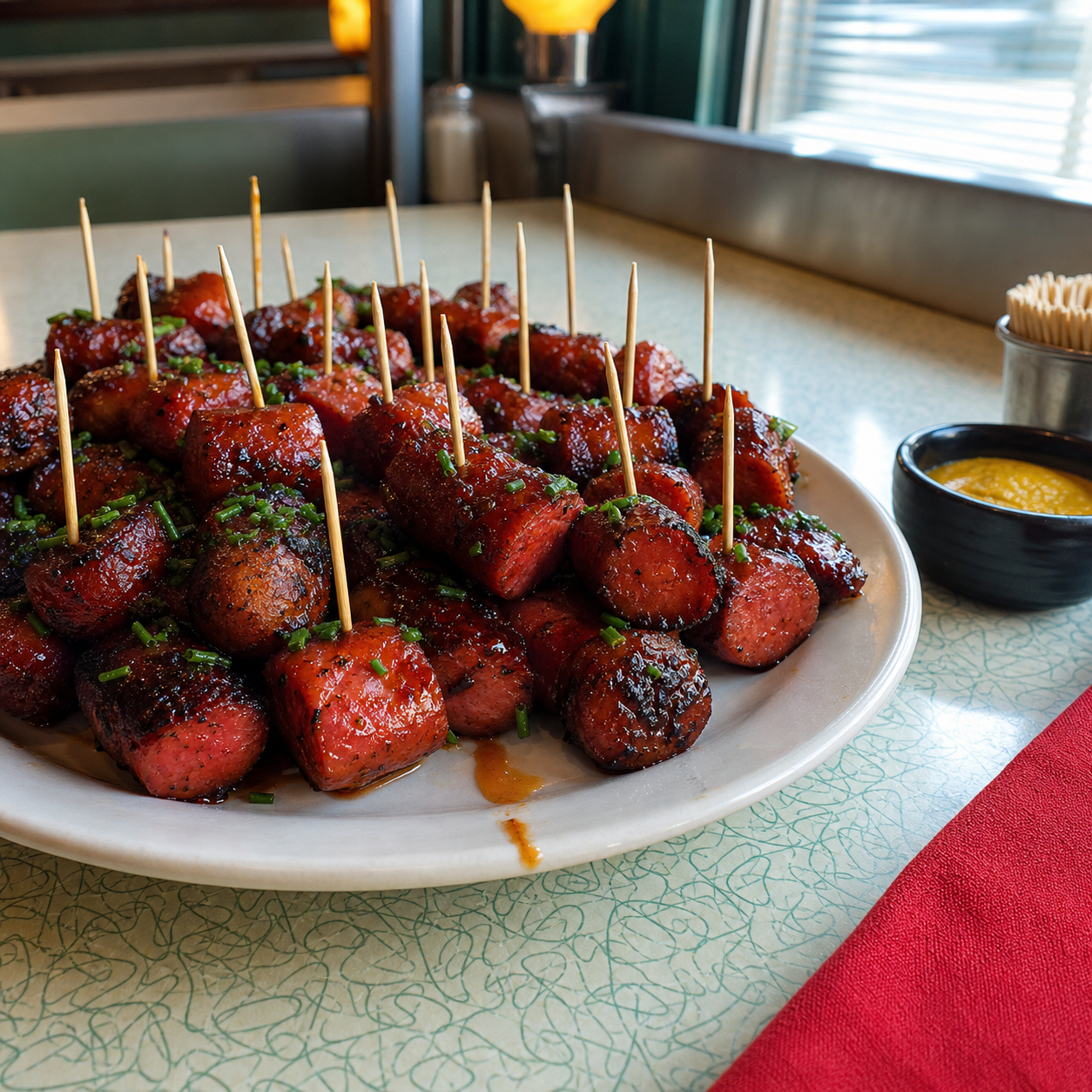 Hot Dog Burnt Ends with Ballpark Boom Glaze with Ballpark Boom
