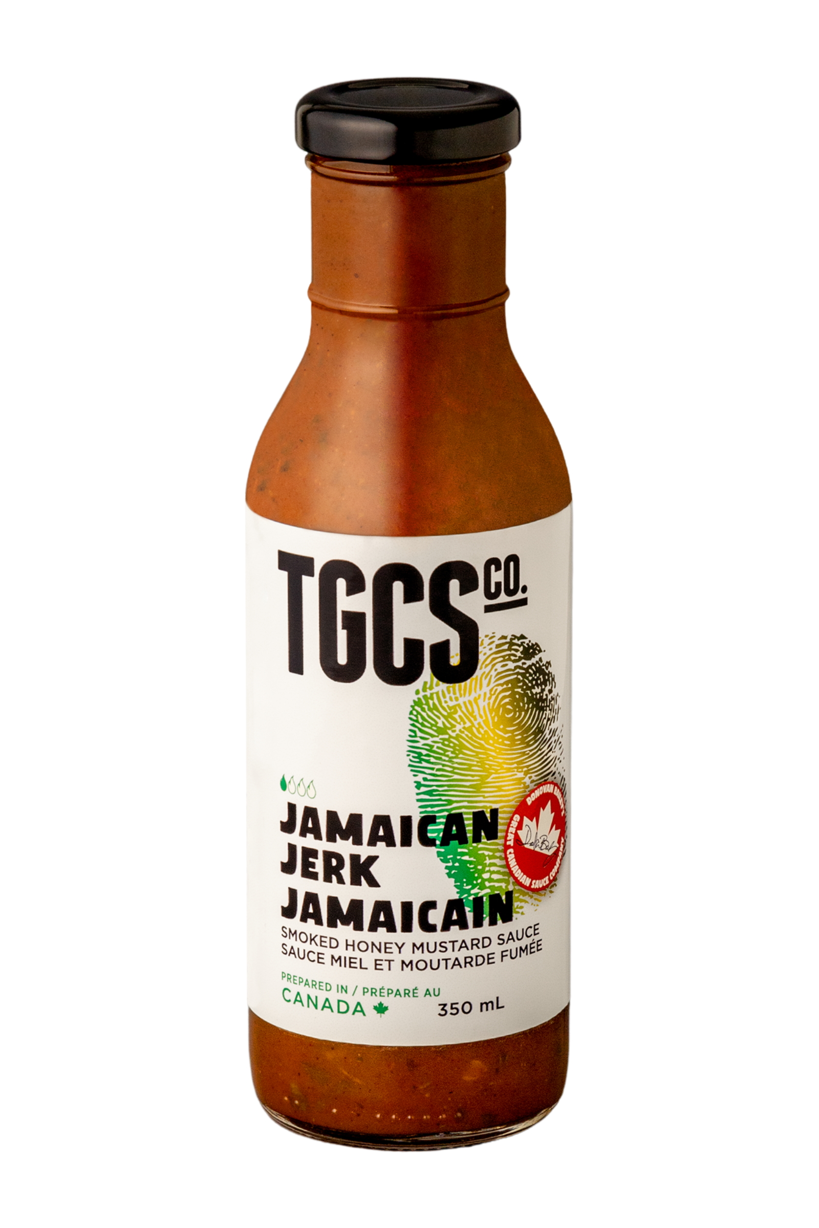 Bottle of TGCS Jamaican Jerk Mustard Sauce